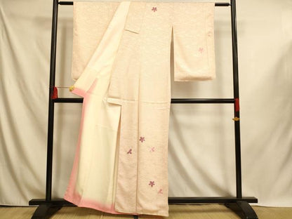 平和屋着物■訪問着 刺繍 舞花文 正絹 逸品 AABI6032fw