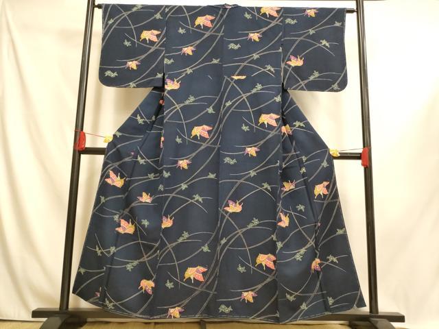 平和屋着物■上質な小紋 花蝶文 正絹 逸品 未使用 AABI6033fw