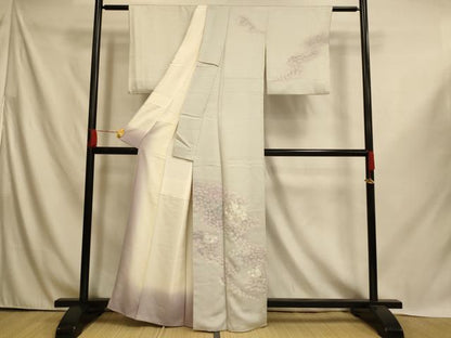 平和屋着物■訪問着　刺繍　松竹梅花束ね文　暈し染め　銀糸　正絹　逸品　AABI6037fw