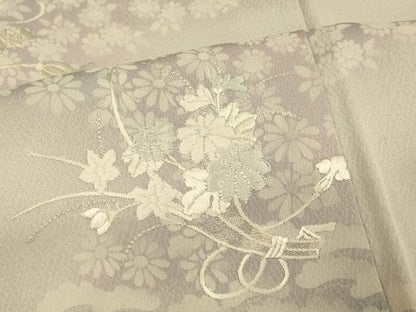 平和屋着物■訪問着　刺繍　松竹梅花束ね文　暈し染め　銀糸　正絹　逸品　AABI6037fw