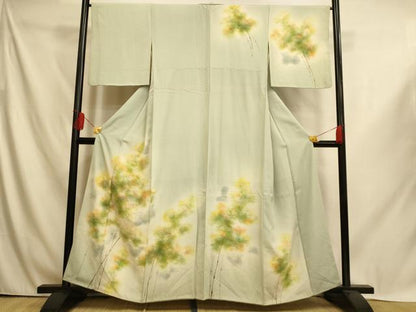 平和屋着物■訪問着　手描き　樹林文　暈し染め　正絹　逸品　AABI6038fw