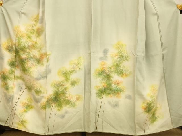 平和屋着物■訪問着　手描き　樹林文　暈し染め　正絹　逸品　AABI6038fw
