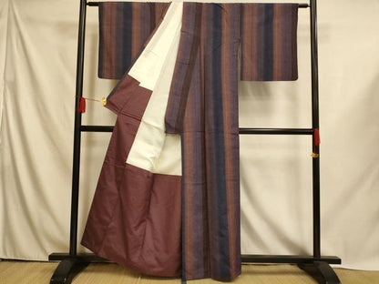 平和屋着物■上質な紬　間道　正絹　逸品　AABI6039fw