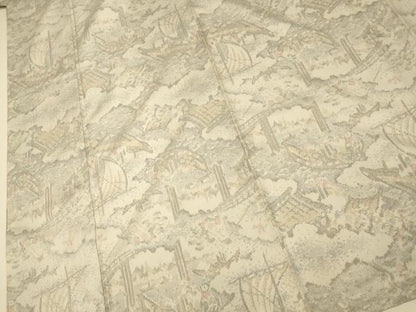 平和屋着物■上質な紬　風景文　正絹　逸品　AABI6040fw