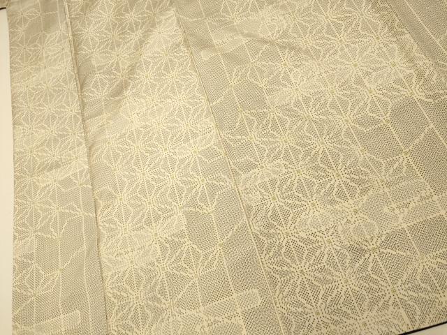 平和屋着物■上質な紬　エ霞麻の葉文　正絹　逸品　AABI6044fw