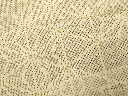 平和屋着物■上質な紬　エ霞麻の葉文　正絹　逸品　AABI6044fw