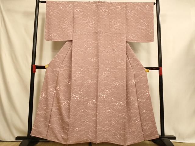 平和屋着物■訪問着　芝花文　正絹　逸品　AABI6047fw