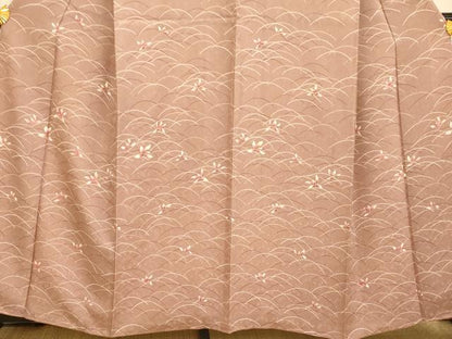 平和屋着物■訪問着　芝花文　正絹　逸品　AABI6047fw