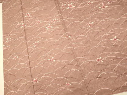 平和屋着物■訪問着　芝花文　正絹　逸品　AABI6047fw