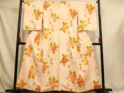 平和屋着物■上質な小紋　地紋起こし　霞枝花文　暈し染め　正絹　逸品　AABI6049fw