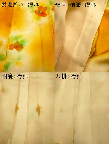 平和屋着物■上質な小紋　手描き　草花文　暈し染め　正絹　逸品　AABI6050fw