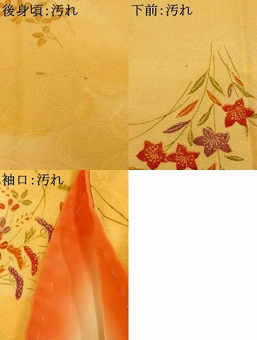 平和屋着物■上質な小紋　草花雲取り文　暈し染め　正絹　逸品　AABI6052fw