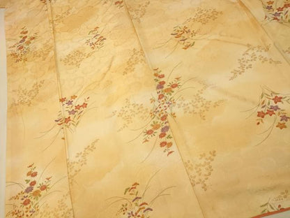 平和屋着物■上質な小紋　草花雲取り文　暈し染め　正絹　逸品　AABI6052fw