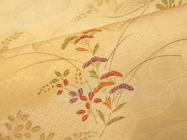 平和屋着物■上質な小紋　草花雲取り文　暈し染め　正絹　逸品　AABI6052fw