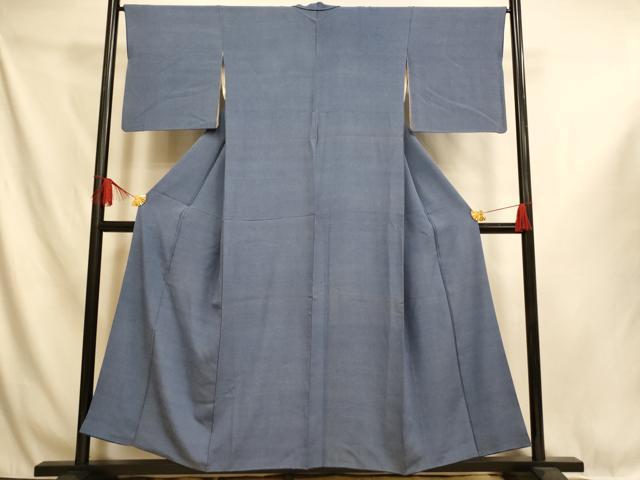 平和屋着物■江戸小紋　行儀　青藍色　正絹　逸品　AABI6054fw