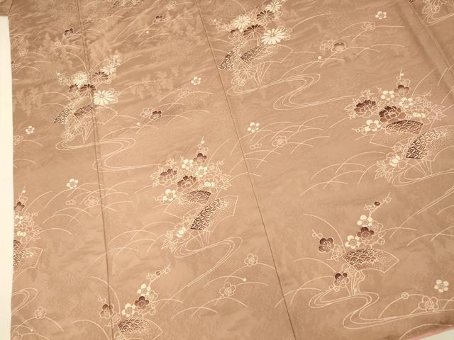 平和屋着物■訪問着　草花流水文　正絹　逸品　AABI6060fw