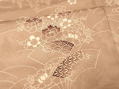 平和屋着物■訪問着　草花流水文　正絹　逸品　AABI6060fw