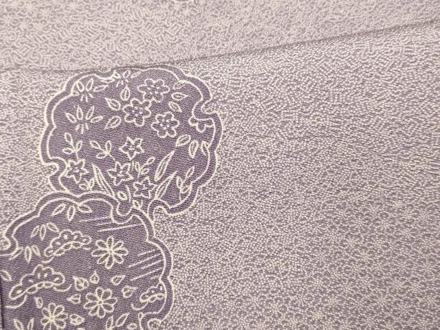 平和屋着物■江戸小紋　雪輪松竹梅文　正絹　逸品　AABI6061fw