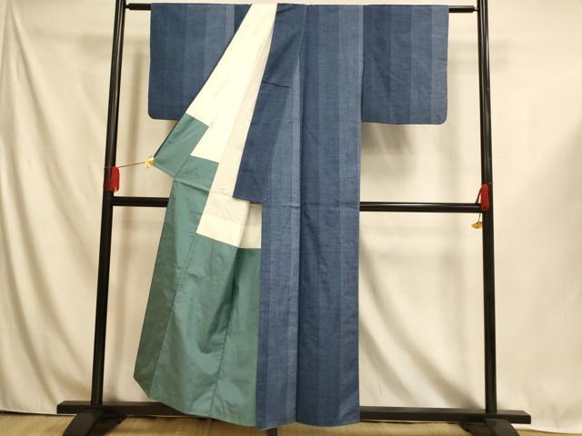 平和屋着物■上質な紬　間道　正絹　逸品　AABI6064fw