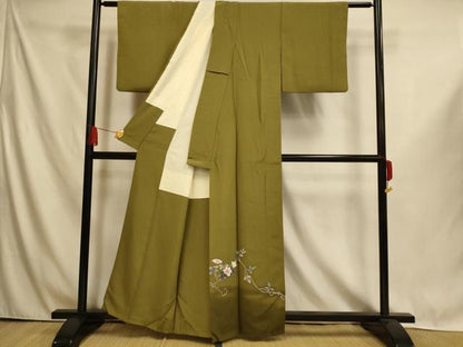 平和屋着物■訪問着　作家物　枝花文　暈し染め　正絹　逸品　AABI6066fw
