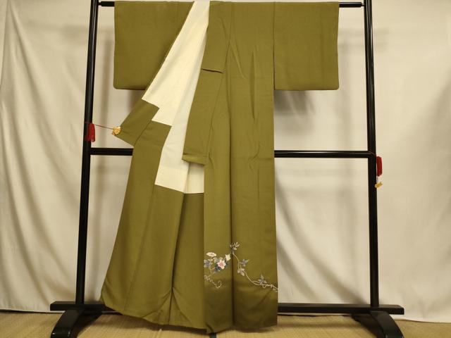平和屋着物■訪問着　作家物　枝花文　暈し染め　正絹　逸品　AABI6066fw