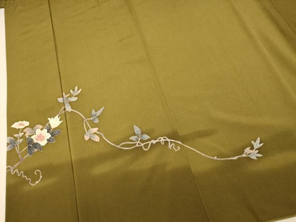 平和屋着物■訪問着　作家物　枝花文　暈し染め　正絹　逸品　AABI6066fw