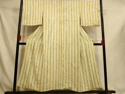平和屋着物■上質な小紋　間道　鬼しぼ縮緬　正絹　逸品　AABI6069fw