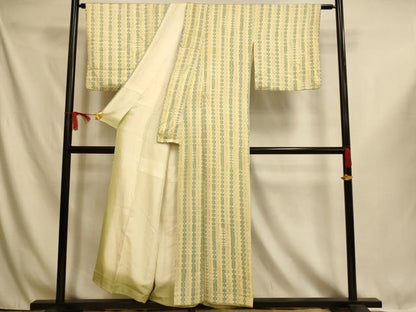 平和屋着物■上質な小紋　間道　鬼しぼ縮緬　正絹　逸品　AABI6069fw