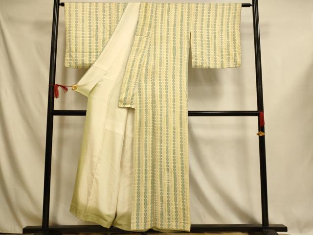 平和屋着物■上質な小紋　間道　鬼しぼ縮緬　正絹　逸品　AABI6069fw