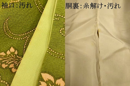平和屋着物■上質な小紋　型染め　花唐草文　正絹　逸品　AABI6070fw
