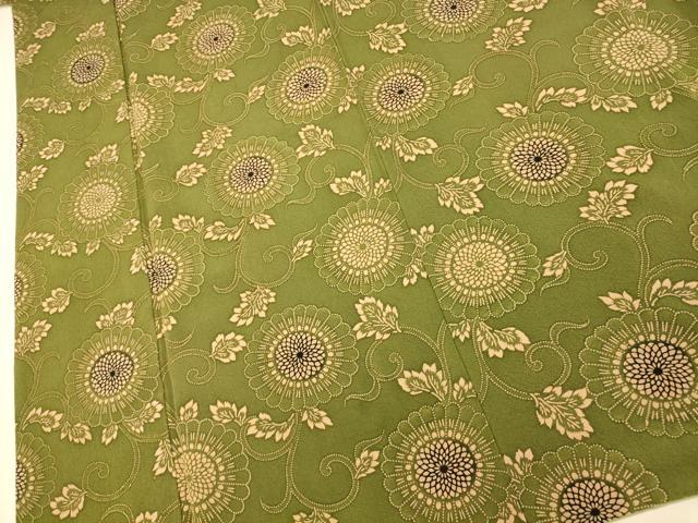 平和屋着物■上質な小紋　型染め　花唐草文　正絹　逸品　AABI6070fw
