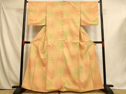 平和屋着物■お召　霞鹿の子文　正絹　逸品　AABI6075fw