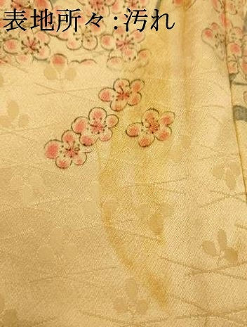 平和屋着物■上質な小紋　手描き　絞り　枝梅文　正絹　逸品　AABI6076fw