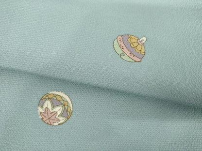 平和屋着物●上質な小紋　鈴　毬　正絹　逸品　AABI6081cs
