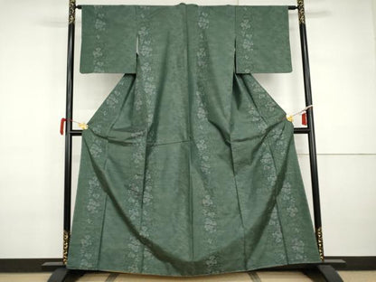 平和屋着物●本場大島紬　枝葉間道　正絹　逸品　未使用　AABI6082cs
