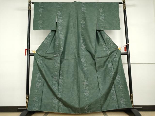 平和屋着物●本場大島紬　枝葉間道　正絹　逸品　未使用　AABI6082cs