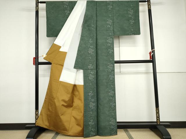 平和屋着物●本場大島紬　枝葉間道　正絹　逸品　未使用　AABI6082cs