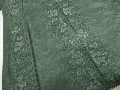 平和屋着物●本場大島紬　枝葉間道　正絹　逸品　未使用　AABI6082cs