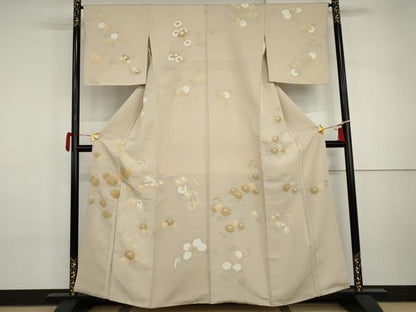 平和屋着物●訪問着　友禅　枝花文　菊　三越扱い　正絹　逸品　AABI6085cs