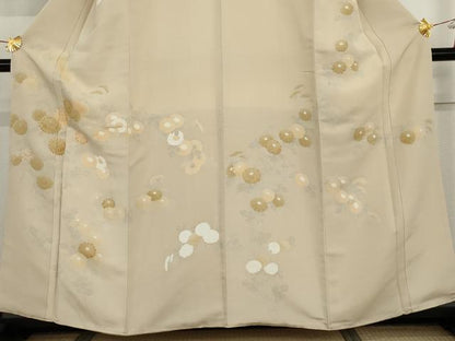 平和屋着物●訪問着　友禅　枝花文　菊　三越扱い　正絹　逸品　AABI6085cs
