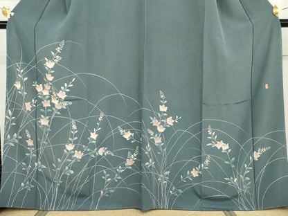 平和屋着物●訪問着　友禅　作家物　橘　正絹　逸品　AABI6095cs