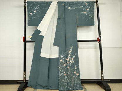 平和屋着物●訪問着　友禅　作家物　橘　正絹　逸品　AABI6095cs