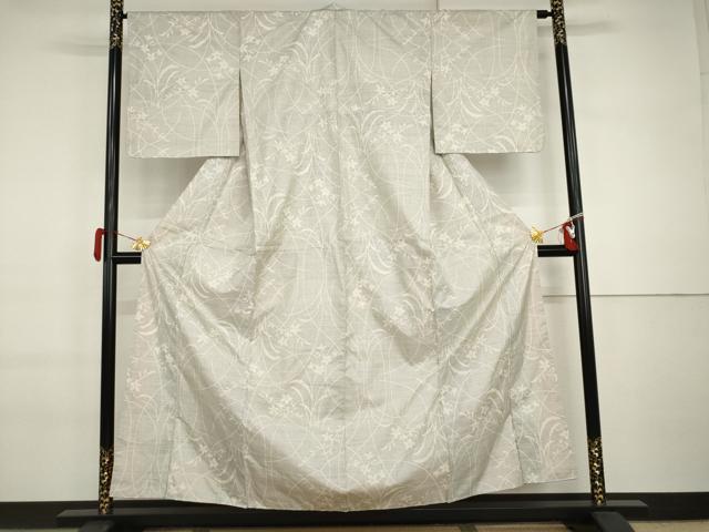 平和屋着物●本場大島紬　白大島　一元絣　枝花文　正絹　逸品　AABI6098cs