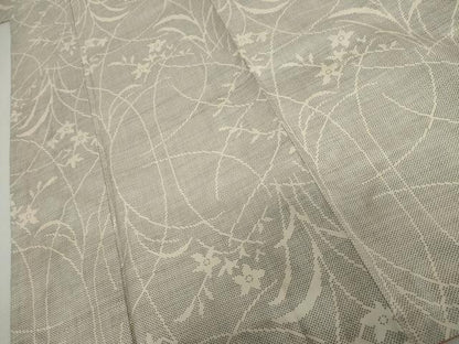 平和屋着物●本場大島紬　白大島　一元絣　枝花文　正絹　逸品　AABI6098cs