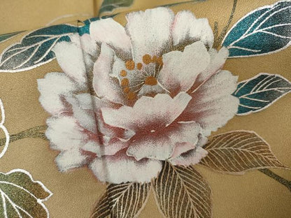 平和屋着物●訪問着　手描き　花蝶文　暈し染め　金銀彩　正絹　逸品　AABI6101cs