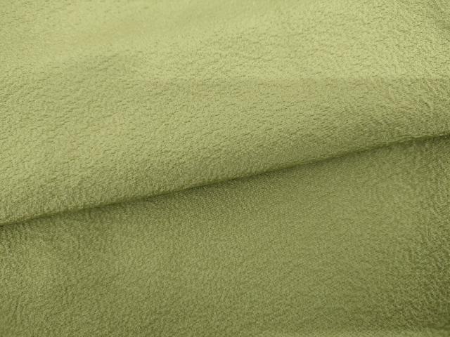 平和屋着物●上質な色無地　青丹色　正絹　逸品　AABI6105cs