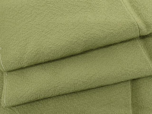 平和屋着物●上質な色無地　青丹色　正絹　逸品　AABI6105cs