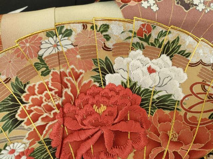 平和屋着物●世界的ファッションデザイナー 山本寛斎 kansaiブランド 黒留袖 束ね熨斗御所車飛鶴文 暈し染め 金彩 正絹 逸品 AABI6107cs