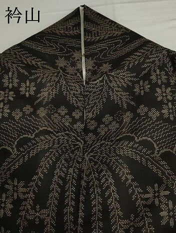 平和屋着物●本場大島紬　一元7マルキ　草花文　正絹　逸品　AABI6109cs