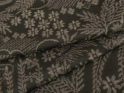 平和屋着物●本場大島紬　一元7マルキ　草花文　正絹　逸品　AABI6109cs